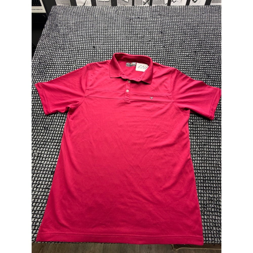 Callaway Polo Shirt Mens XL Pink Opti-Dri Short Sleeve Golf Tech